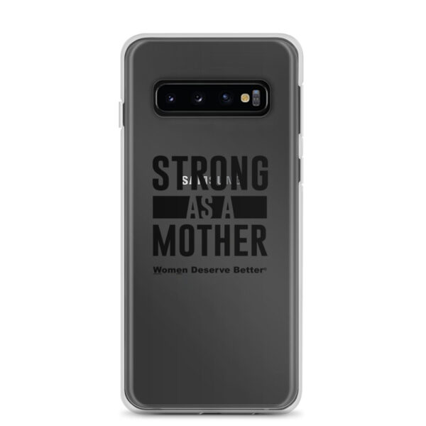 Strong as a Mother Clear Case for Samsung® Black Text - Image 2