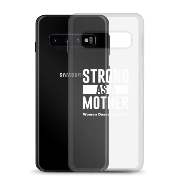 Strong as a Mother Clear Case for Samsung® White Text - Image 2