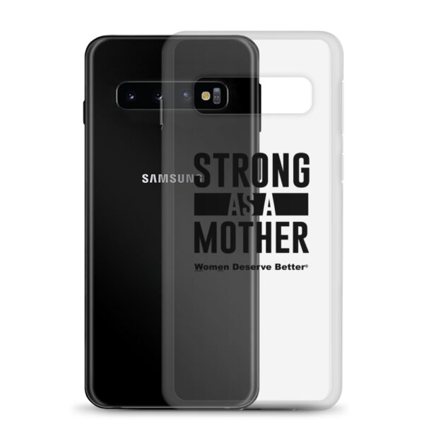 Strong as a Mother Clear Case for Samsung® Black Text - Image 3