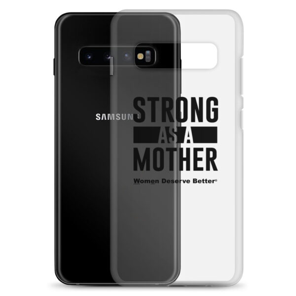 Strong as a Mother Clear Case for Samsung® Black Text - Image 5