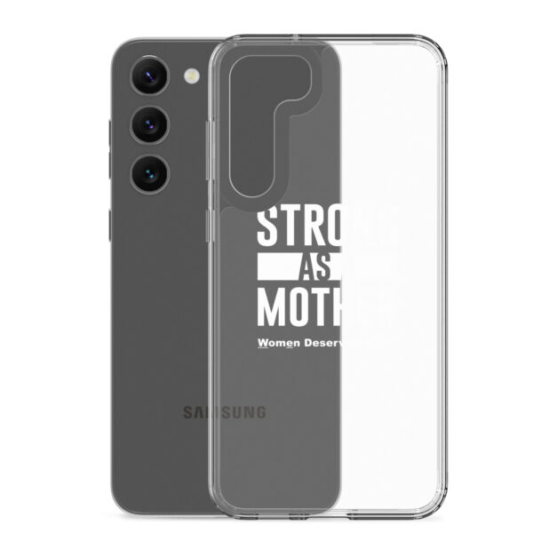 Strong as a Mother Clear Case for Samsung® White Text - Image 26