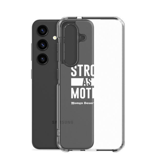 Strong as a Mother Clear Case for Samsung® White Text - Image 36