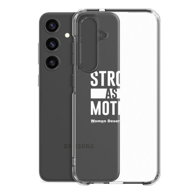 Strong as a Mother Clear Case for Samsung® White Text - Image 32