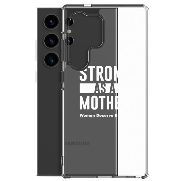 Strong as a Mother Clear Case for Samsung® White Text - Image 34