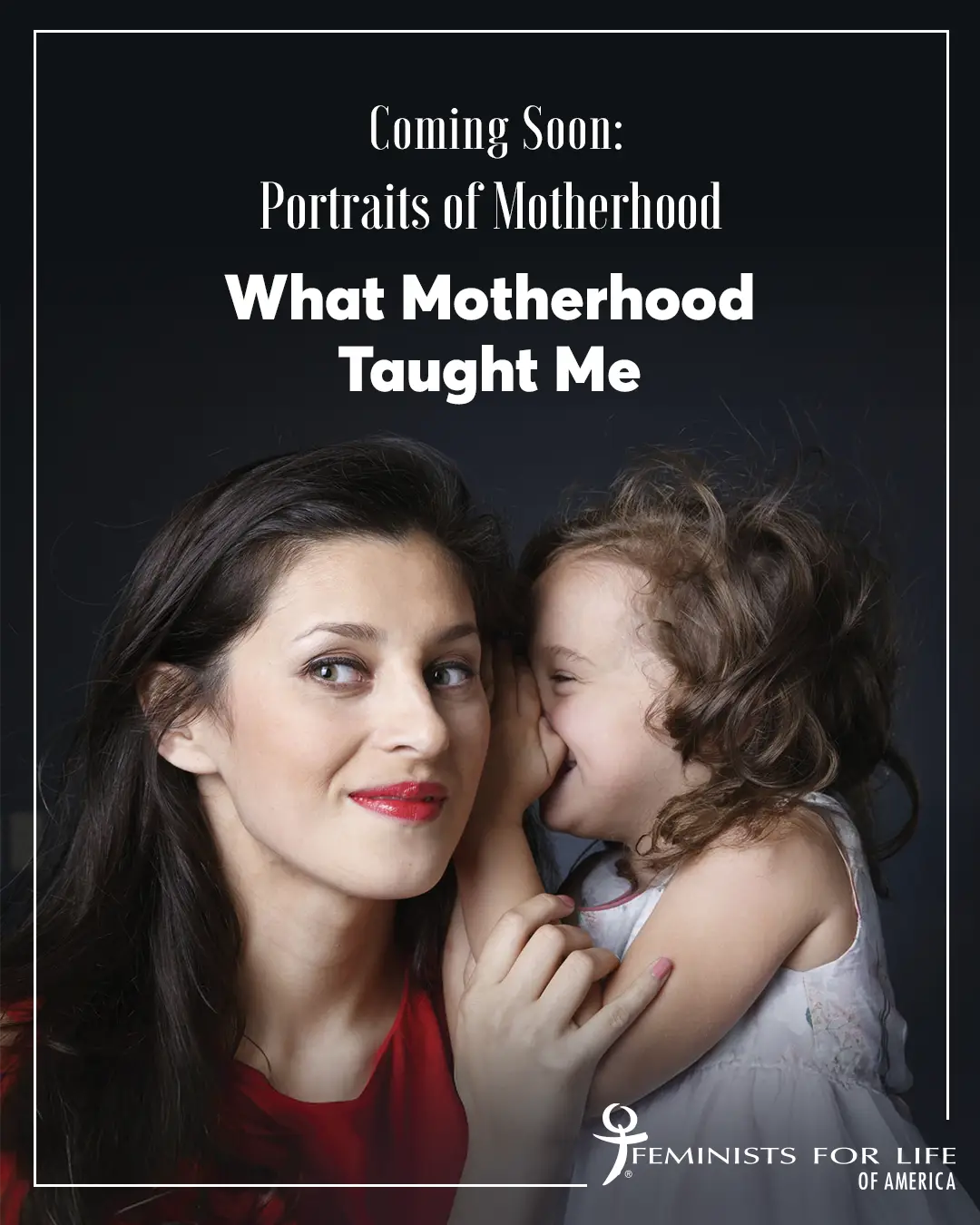 A woman with a child who is whispering in her ear