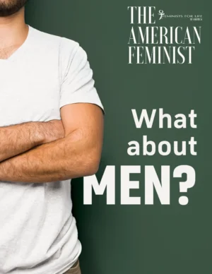 The American Feminist magazine cover titled What About Men?