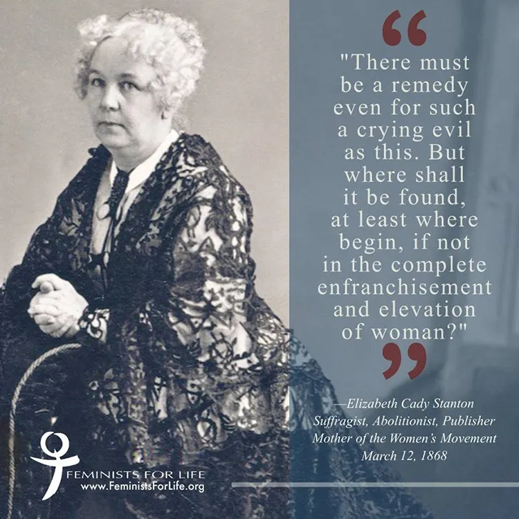 There must be a remedy even for such a crying evil as this. But where shall it be found, at least where begin, if not in the complete enfranchisement and elevation of woman? Elizabeth Cady Stanton