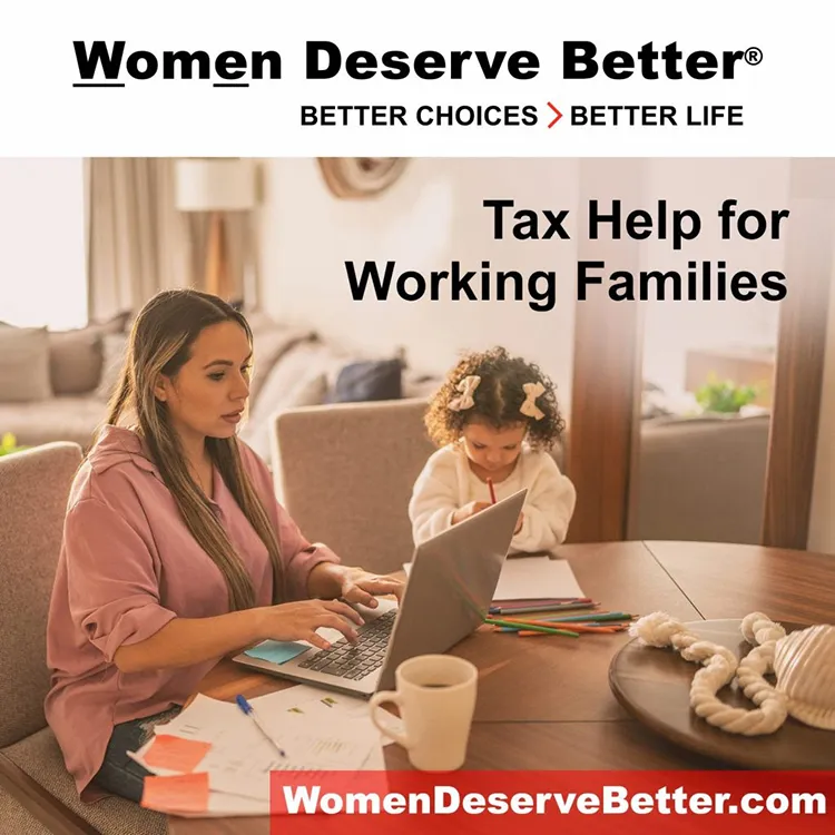 A mom working on taxes