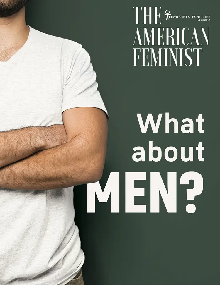 The American Feminist: What about men magazine cover